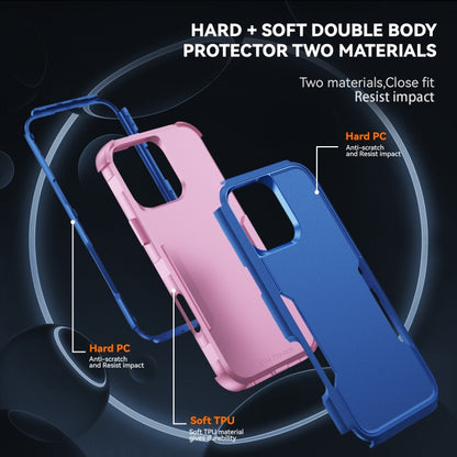 For iPhone 16 Pro Max Commuter Shockproof TPU + PC Phone Case(Royal Blue+Pink) by buy2fix