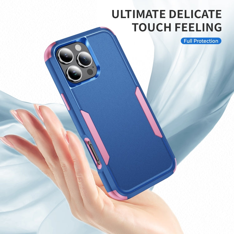 For iPhone 16 Pro Max Commuter Shockproof TPU + PC Phone Case(Royal Blue+Pink) by buy2fix