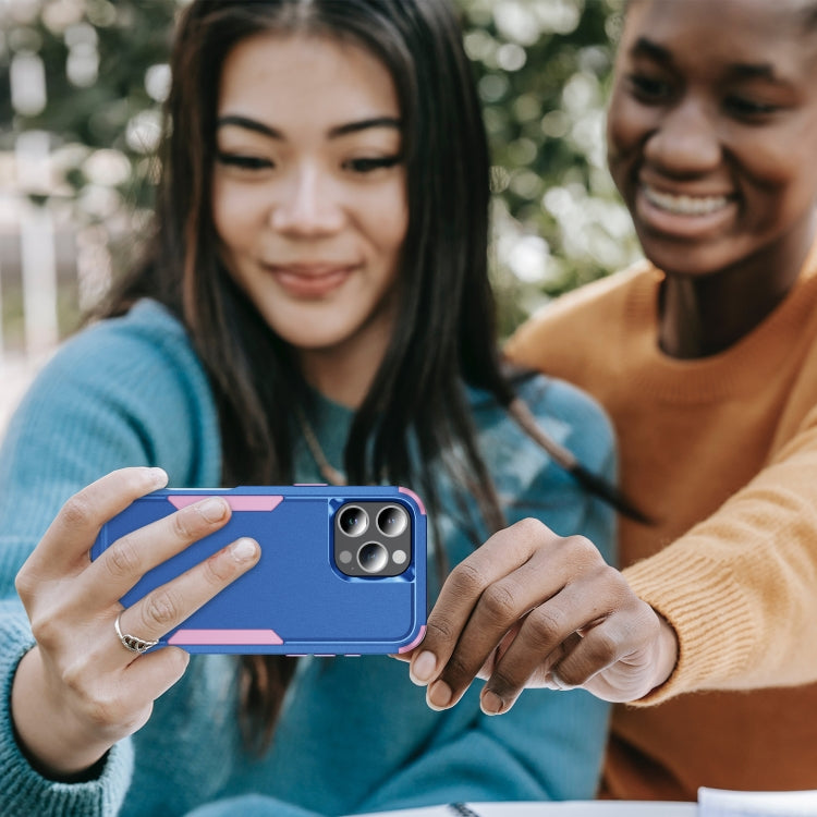 For iPhone 16 Pro Max Commuter Shockproof TPU + PC Phone Case(Royal Blue+Pink) by buy2fix