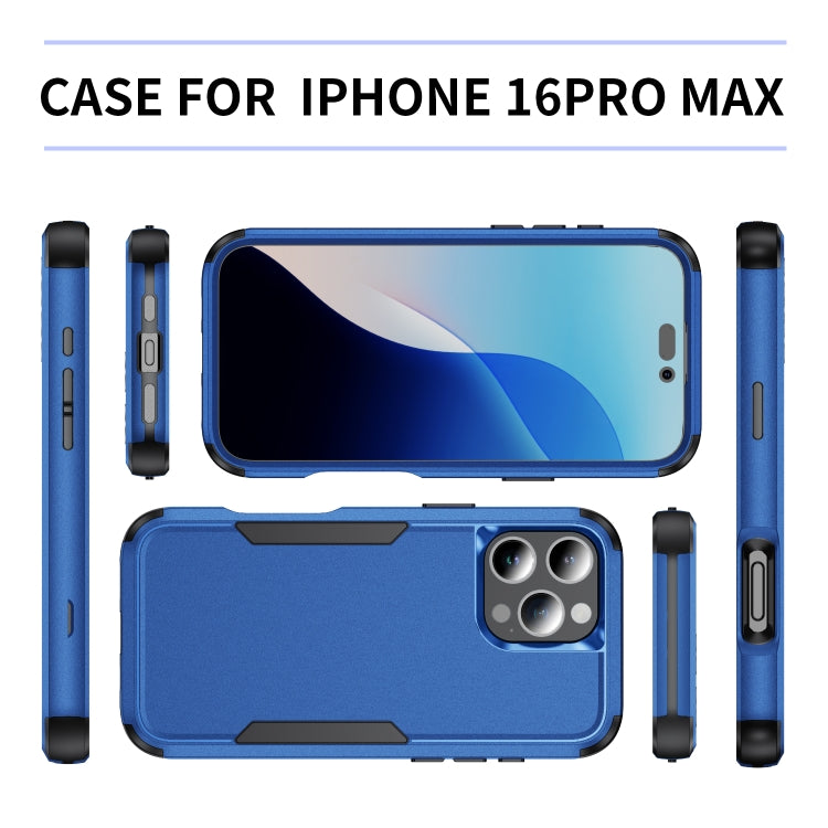 For iPhone 16 Pro Max Commuter Shockproof TPU + PC Phone Case(Royal Blue+Black) by buy2fix