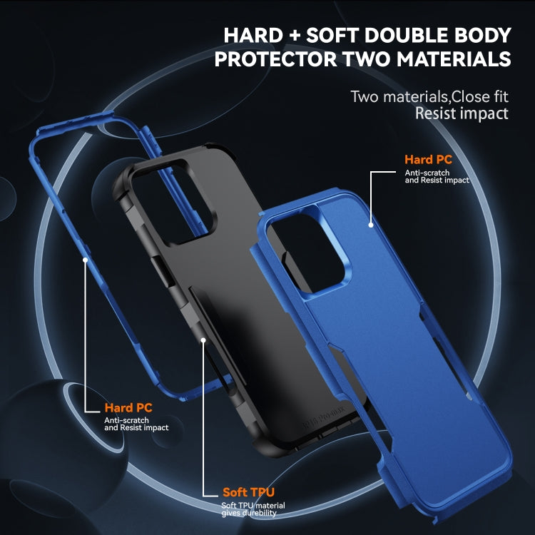 For iPhone 16 Pro Max Commuter Shockproof TPU + PC Phone Case(Royal Blue+Black) by buy2fix