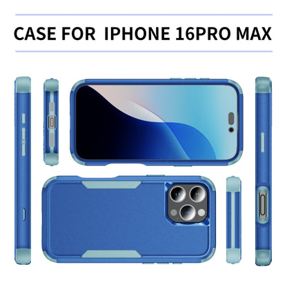 For iPhone 16 Pro Max Commuter Shockproof TPU + PC Phone Case(Royal Blue+Grey Green) by buy2fix