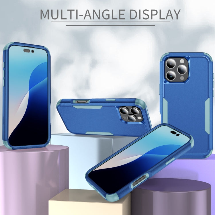 For iPhone 16 Pro Max Commuter Shockproof TPU + PC Phone Case(Royal Blue+Grey Green) by buy2fix
