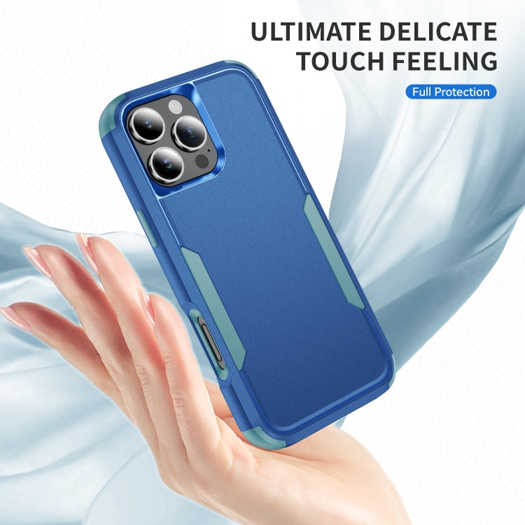 For iPhone 16 Pro Max Commuter Shockproof TPU + PC Phone Case(Royal Blue+Grey Green) by buy2fix