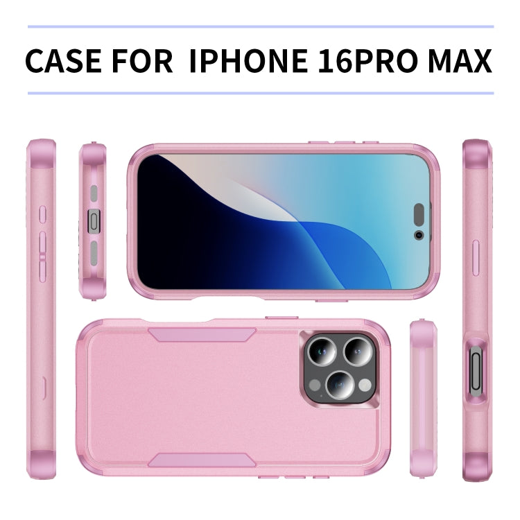 For iPhone 16 Pro Max Commuter Shockproof TPU + PC Phone Case(Pink) by buy2fix