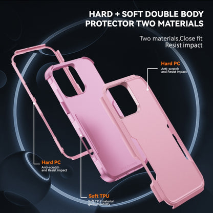 For iPhone 16 Pro Max Commuter Shockproof TPU + PC Phone Case(Pink) by buy2fix