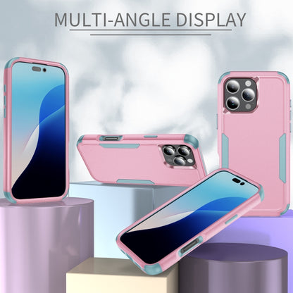 For iPhone 16 Pro Max Commuter Shockproof TPU + PC Phone Case(Pink+Grey Green) by buy2fix