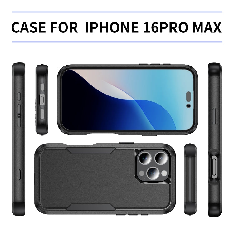 For iPhone 16 Pro Max Commuter Shockproof TPU + PC Phone Case(Black) by buy2fix