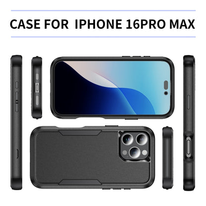 For iPhone 16 Pro Max Commuter Shockproof TPU + PC Phone Case(Black) by buy2fix