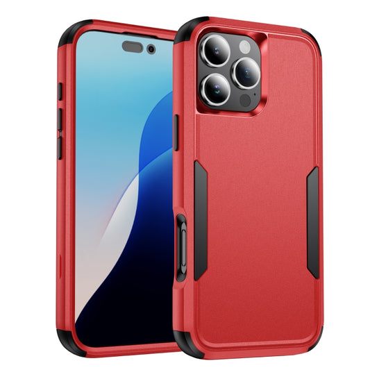 For iPhone 16 Pro Max Commuter Shockproof TPU + PC Phone Case(Red+Black) by buy2fix