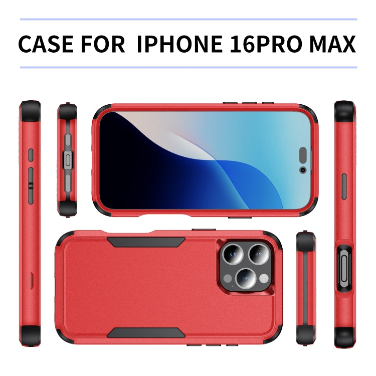 For iPhone 16 Pro Max Commuter Shockproof TPU + PC Phone Case(Red+Black) by buy2fix