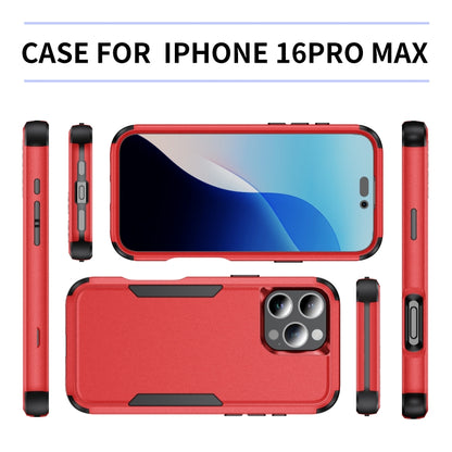 For iPhone 16 Pro Max Commuter Shockproof TPU + PC Phone Case(Red+Black) by buy2fix