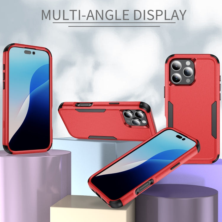 For iPhone 16 Pro Max Commuter Shockproof TPU + PC Phone Case(Red+Black) by buy2fix