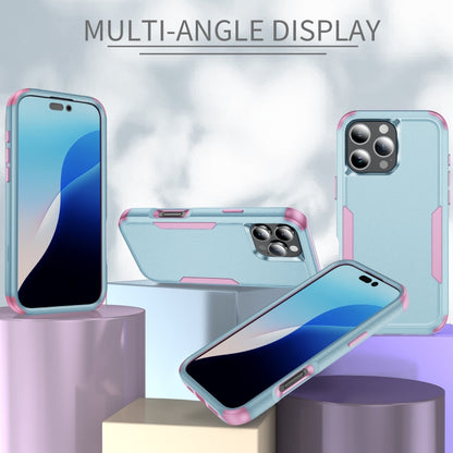 For iPhone 16 Pro Max Commuter Shockproof TPU + PC Phone Case(Grey Green+Pink) by buy2fix