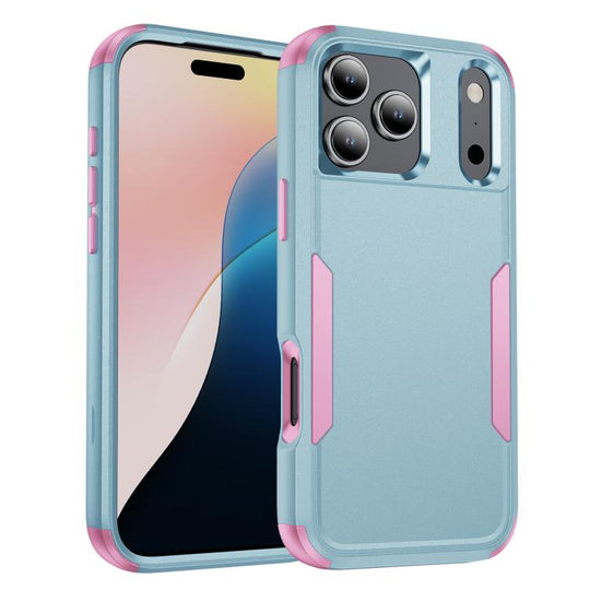 For iPhone 18 Pro / 17 Pro Commuter Shockproof TPU + PC Phone Case(Grey Green+Pink)
