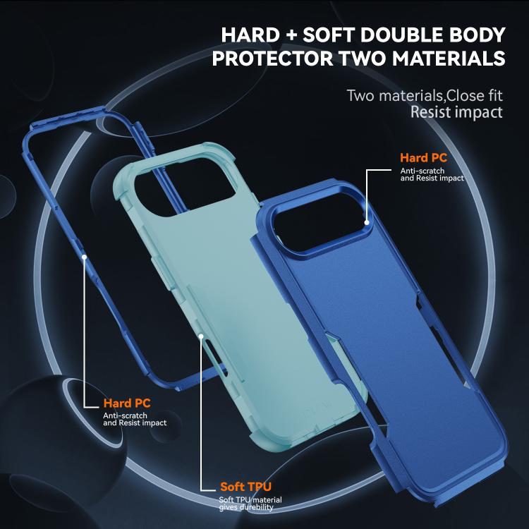 For iPhone Air Commuter Shockproof TPU + PC Phone Case(Royal Blue+Grey Green) - iPhone Air Cases by buy2fix | Online Shopping UK | buy2fix