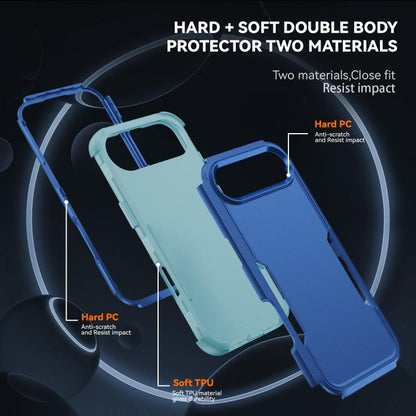 For iPhone Air Commuter Shockproof TPU + PC Phone Case(Royal Blue+Grey Green) - iPhone Air Cases by buy2fix | Online Shopping UK | buy2fix