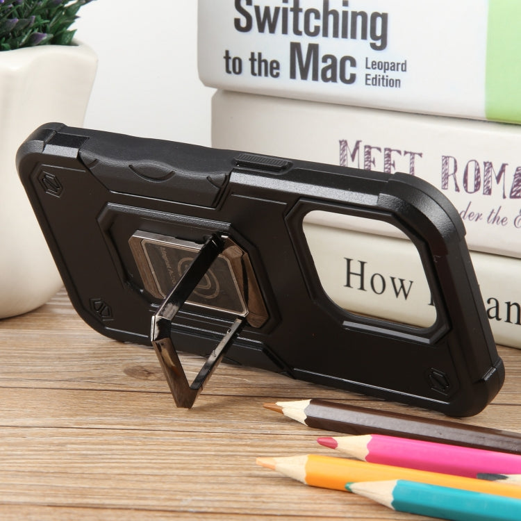 For iPhone 15 Pro Non-slip Shockproof Armor Phone Case with Ring Holder(Black) - iPhone 15 Pro Cases by buy2fix | Online Shopping UK | buy2fix