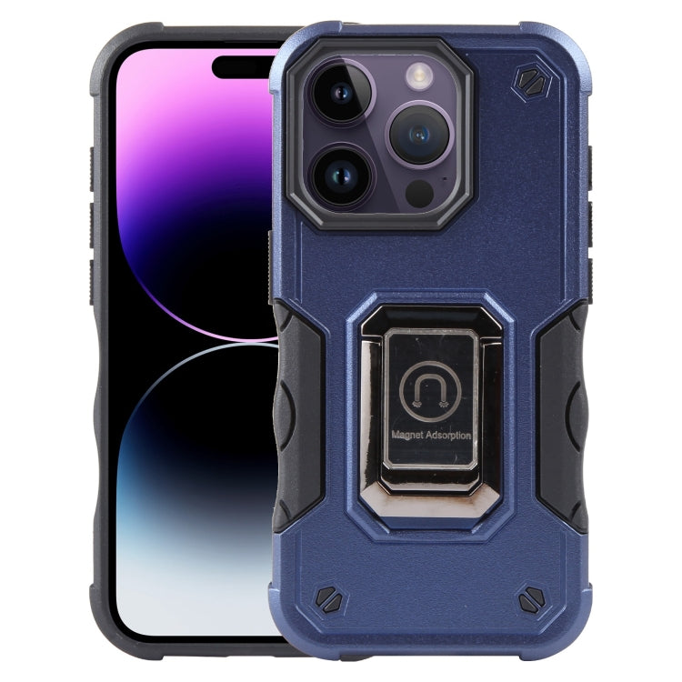 For iPhone 15 Pro Non-slip Shockproof Armor Phone Case with Ring Holder(Blue) - iPhone 15 Pro Cases by buy2fix | Online Shopping UK | buy2fix