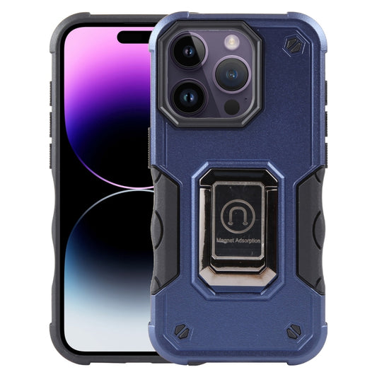 For iPhone 15 Pro Non-slip Shockproof Armor Phone Case with Ring Holder(Blue) - iPhone 15 Pro Cases by buy2fix | Online Shopping UK | buy2fix
