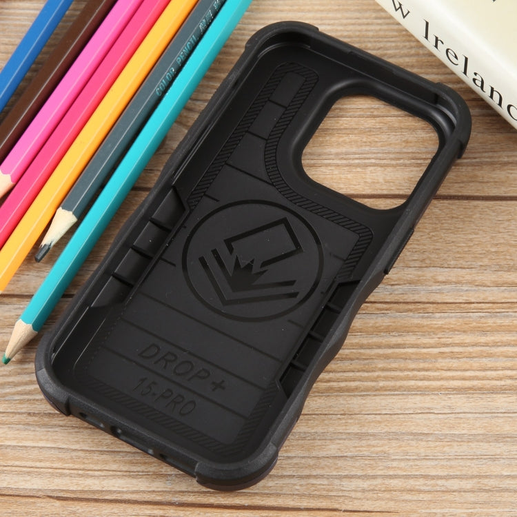 For iPhone 15 Pro Non-slip Shockproof Armor Phone Case with Ring Holder(Blue) - iPhone 15 Pro Cases by buy2fix | Online Shopping UK | buy2fix