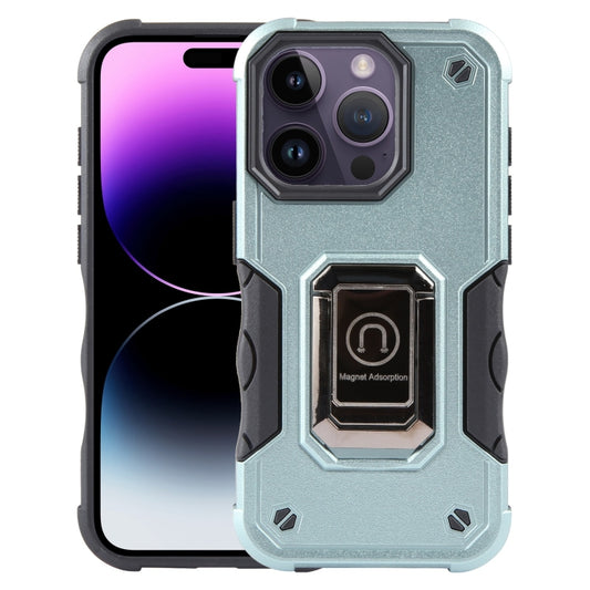 For iPhone 15 Pro Non-slip Shockproof Armor Phone Case with Ring Holder(Green) - iPhone 15 Pro Cases by buy2fix | Online Shopping UK | buy2fix