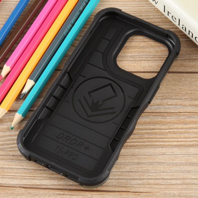 For iPhone 15 Pro Non-slip Shockproof Armor Phone Case with Ring Holder(Green) - iPhone 15 Pro Cases by buy2fix | Online Shopping UK | buy2fix