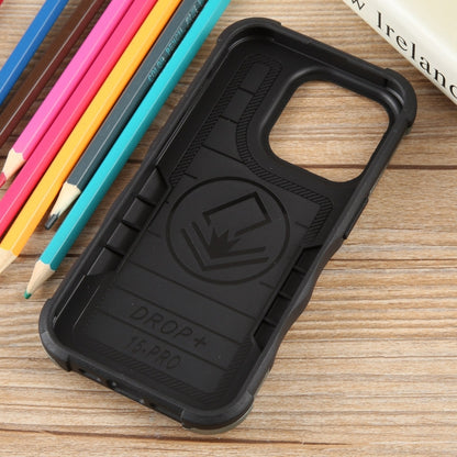 For iPhone 15 Pro Non-slip Shockproof Armor Phone Case with Ring Holder(Green) - iPhone 15 Pro Cases by buy2fix | Online Shopping UK | buy2fix
