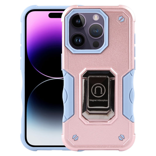 For iPhone 15 Pro Non-slip Shockproof Armor Phone Case with Ring Holder(Rose Gold) - iPhone 15 Pro Cases by buy2fix | Online Shopping UK | buy2fix