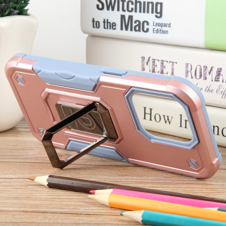 For iPhone 15 Pro Non-slip Shockproof Armor Phone Case with Ring Holder(Rose Gold) - iPhone 15 Pro Cases by buy2fix | Online Shopping UK | buy2fix