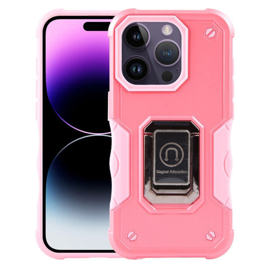 For iPhone 15 Pro Non-slip Shockproof Armor Phone Case with Ring Holder(Pink) - iPhone 15 Pro Cases by buy2fix | Online Shopping UK | buy2fix