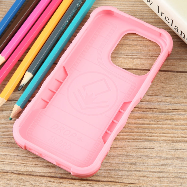 For iPhone 15 Pro Non-slip Shockproof Armor Phone Case with Ring Holder(Pink) - iPhone 15 Pro Cases by buy2fix | Online Shopping UK | buy2fix