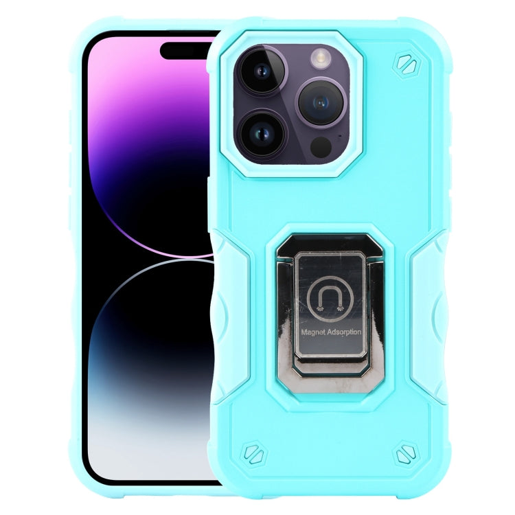 For iPhone 15 Pro Non-slip Shockproof Armor Phone Case with Ring Holder(Mint Green) - iPhone 15 Pro Cases by buy2fix | Online Shopping UK | buy2fix