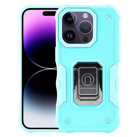 For iPhone 15 Pro Non-slip Shockproof Armor Phone Case with Ring Holder(Mint Green) - iPhone 15 Pro Cases by buy2fix | Online Shopping UK | buy2fix