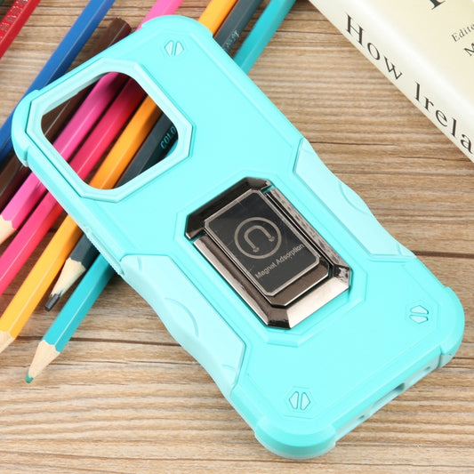 For iPhone 15 Pro Non-slip Shockproof Armor Phone Case with Ring Holder(Mint Green) - iPhone 15 Pro Cases by buy2fix | Online Shopping UK | buy2fix