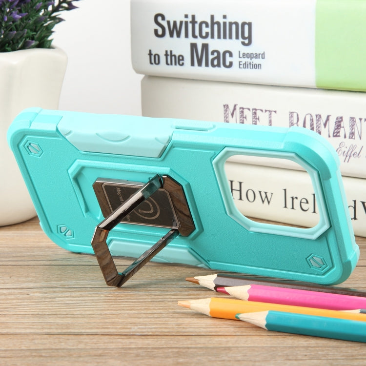 For iPhone 15 Pro Non-slip Shockproof Armor Phone Case with Ring Holder(Mint Green) - iPhone 15 Pro Cases by buy2fix | Online Shopping UK | buy2fix