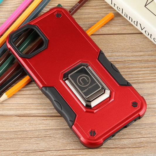 For iPhone 15 Plus Non-slip Shockproof Armor Phone Case with Ring Holder(Red) - iPhone 15 Plus Cases by buy2fix | Online Shopping UK | buy2fix