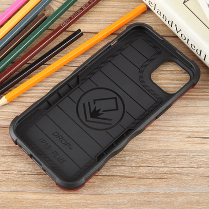 For iPhone 15 Plus Non-slip Shockproof Armor Phone Case with Ring Holder(Red) - iPhone 15 Plus Cases by buy2fix | Online Shopping UK | buy2fix