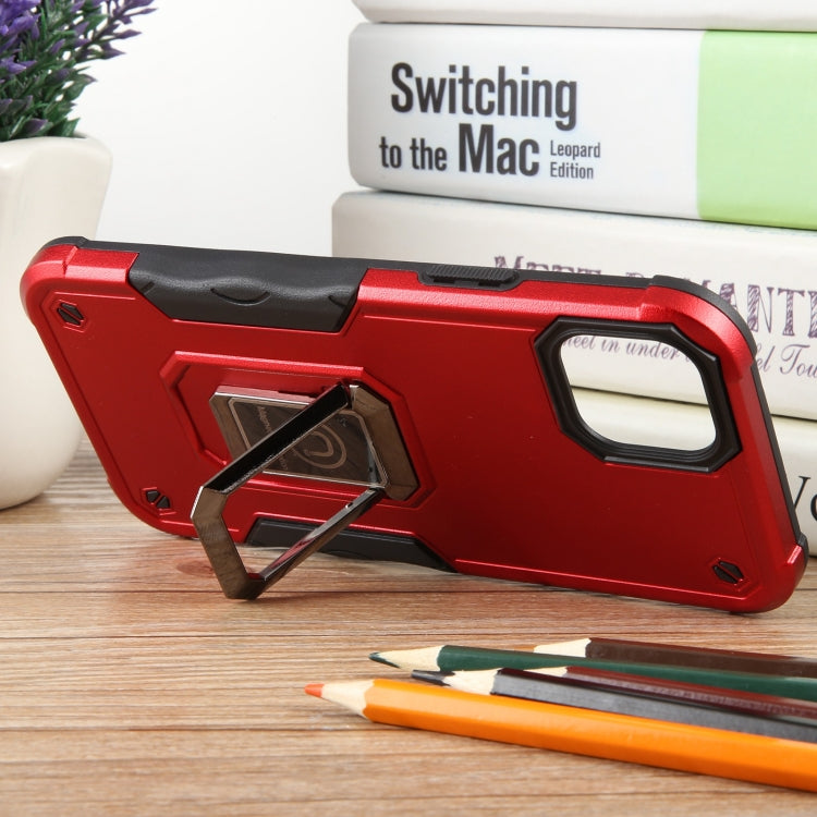 For iPhone 15 Plus Non-slip Shockproof Armor Phone Case with Ring Holder(Red) - iPhone 15 Plus Cases by buy2fix | Online Shopping UK | buy2fix