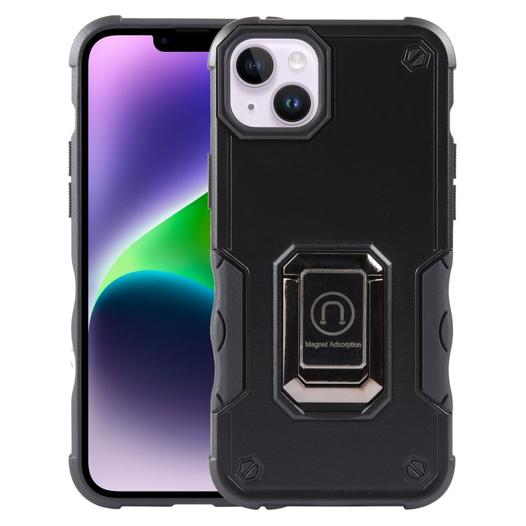 For iPhone 15 Plus Non-slip Shockproof Armor Phone Case with Ring Holder(Black) - iPhone 15 Plus Cases by buy2fix | Online Shopping UK | buy2fix