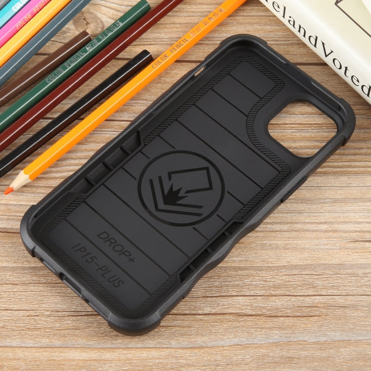 For iPhone 15 Plus Non-slip Shockproof Armor Phone Case with Ring Holder(Black) - iPhone 15 Plus Cases by buy2fix | Online Shopping UK | buy2fix