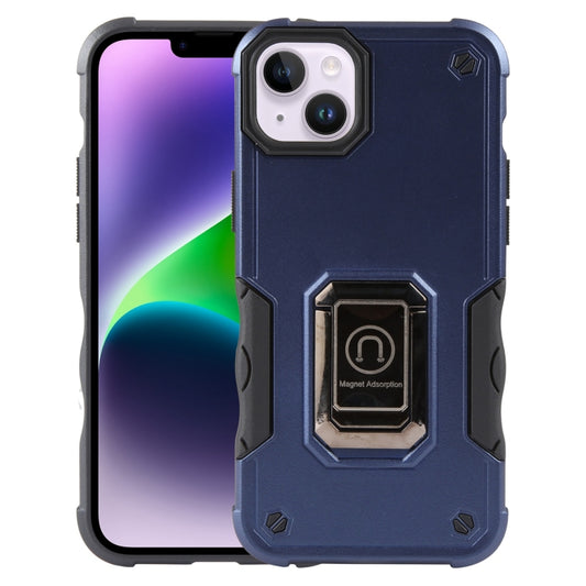 For iPhone 15 Plus Non-slip Shockproof Armor Phone Case with Ring Holder(Blue) - iPhone 15 Plus Cases by buy2fix | Online Shopping UK | buy2fix