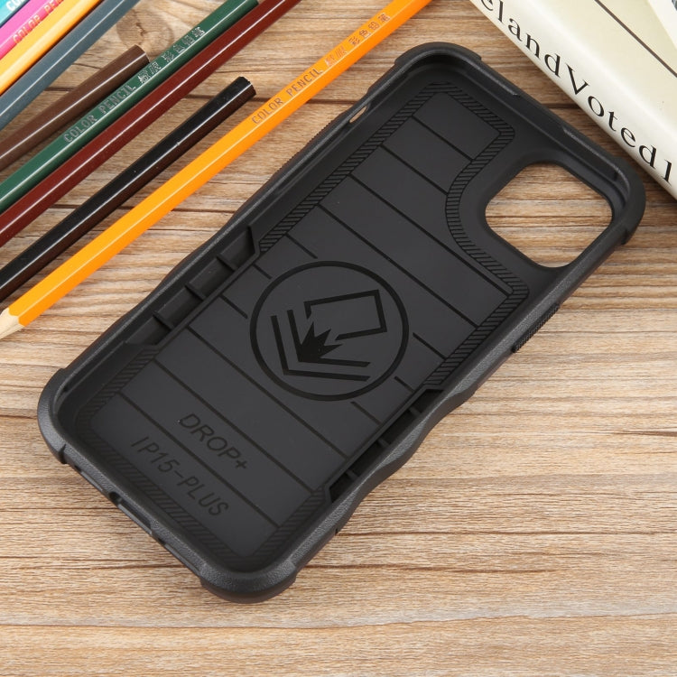 For iPhone 15 Plus Non-slip Shockproof Armor Phone Case with Ring Holder(Blue) - iPhone 15 Plus Cases by buy2fix | Online Shopping UK | buy2fix