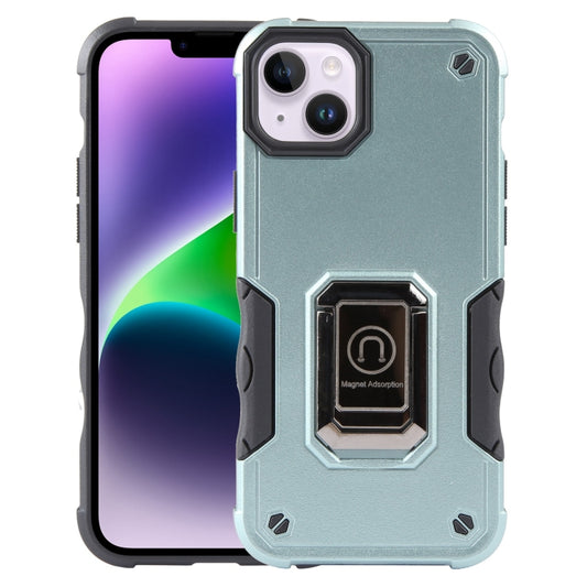 For iPhone 15 Plus Non-slip Shockproof Armor Phone Case with Ring Holder(Green) - iPhone 15 Plus Cases by buy2fix | Online Shopping UK | buy2fix