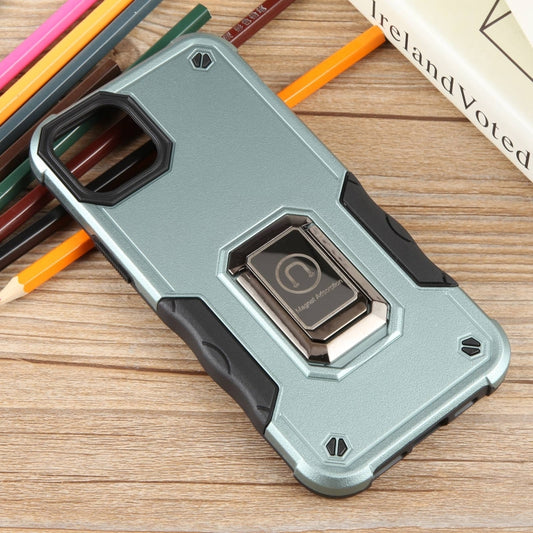 For iPhone 15 Plus Non-slip Shockproof Armor Phone Case with Ring Holder(Green) - iPhone 15 Plus Cases by buy2fix | Online Shopping UK | buy2fix