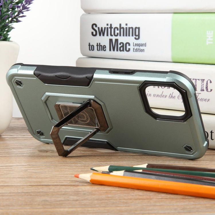 For iPhone 15 Plus Non-slip Shockproof Armor Phone Case with Ring Holder(Green) - iPhone 15 Plus Cases by buy2fix | Online Shopping UK | buy2fix