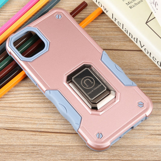 For iPhone 15 Plus Non-slip Shockproof Armor Phone Case with Ring Holder(Rose Gold) - iPhone 15 Plus Cases by buy2fix | Online Shopping UK | buy2fix