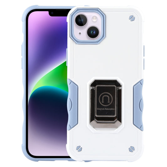 For iPhone 15 Plus Non-slip Shockproof Armor Phone Case with Ring Holder(White) - iPhone 15 Plus Cases by buy2fix | Online Shopping UK | buy2fix