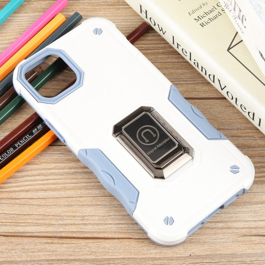 For iPhone 15 Plus Non-slip Shockproof Armor Phone Case with Ring Holder(White) - iPhone 15 Plus Cases by buy2fix | Online Shopping UK | buy2fix