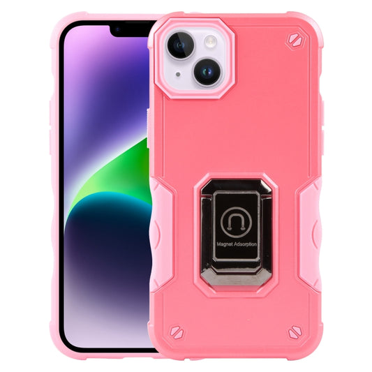 For iPhone 15 Plus Non-slip Shockproof Armor Phone Case with Ring Holder(Pink) - iPhone 15 Plus Cases by buy2fix | Online Shopping UK | buy2fix